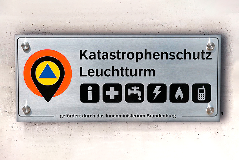 Schild Katastrophenschutz Leuchtturm